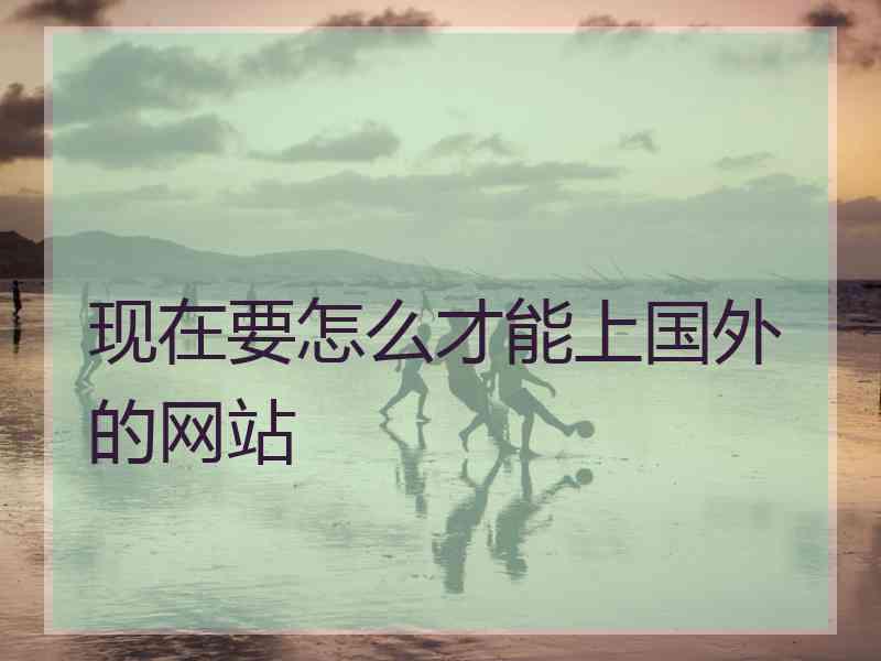 现在要怎么才能上国外的网站