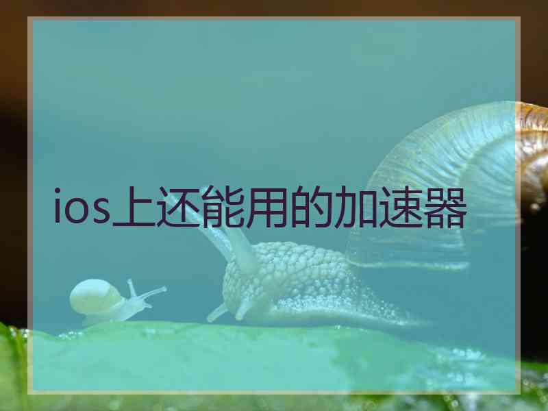 ios上还能用的加速器