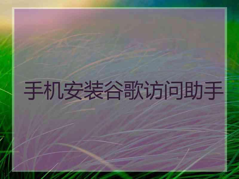 手机安装谷歌访问助手