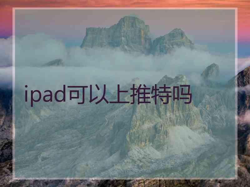 ipad可以上推特吗