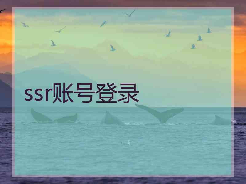 ssr账号登录