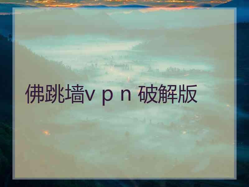 佛跳墙v p n 破解版
