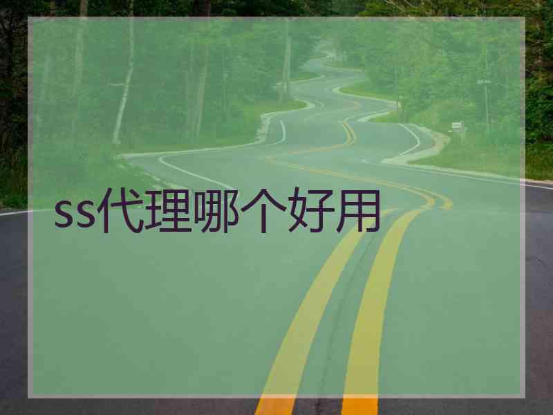 ss代理哪个好用