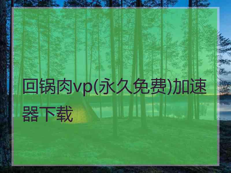 回锅肉vp(永久免费)加速器下载