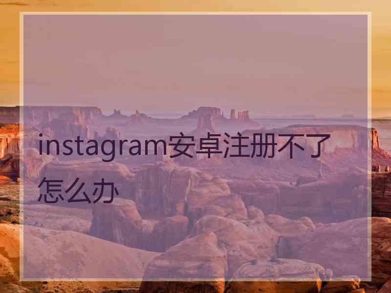 instagram安卓注册不了怎么办