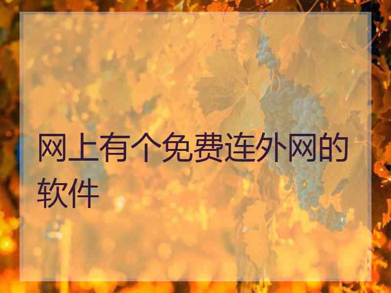 网上有个免费连外网的软件