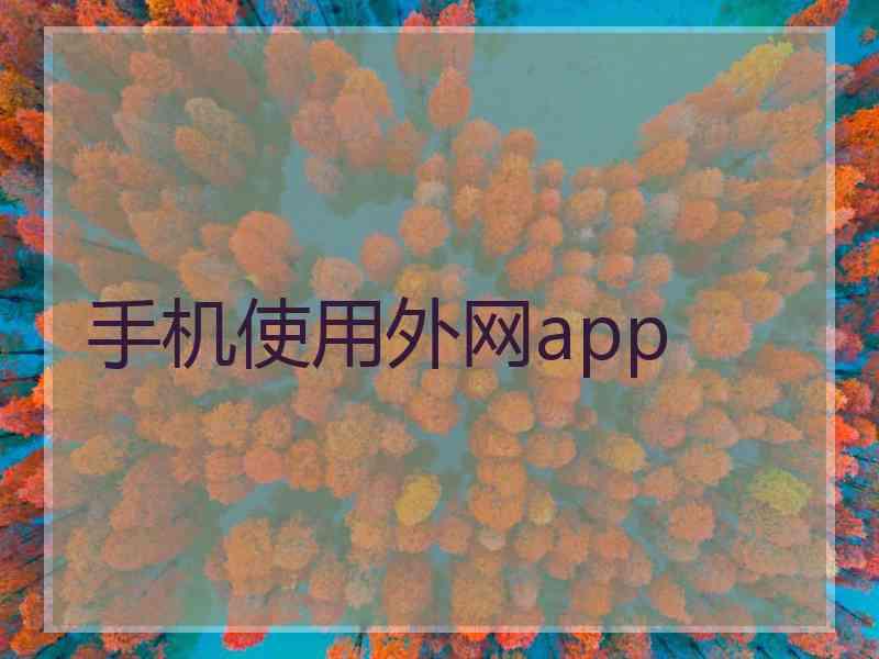手机使用外网app