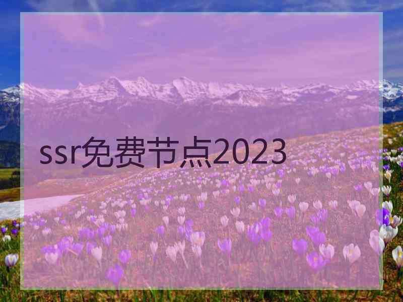 ssr免费节点2023