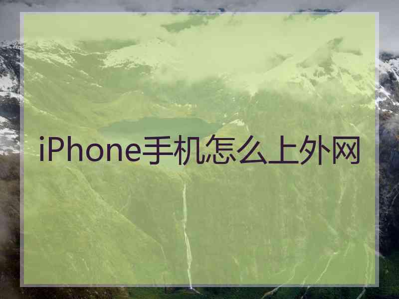 iPhone手机怎么上外网