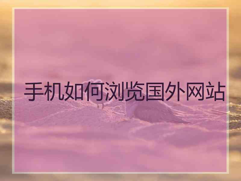 手机如何浏览国外网站