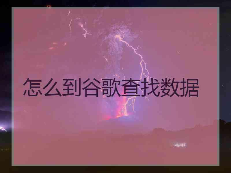 怎么到谷歌查找数据