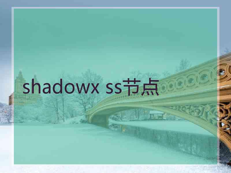 shadowx ss节点