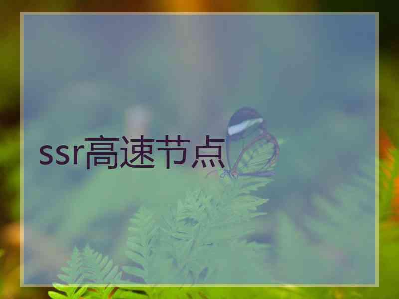 ssr高速节点