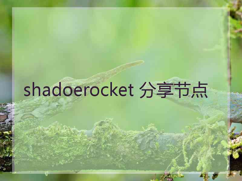 shadoerocket 分享节点