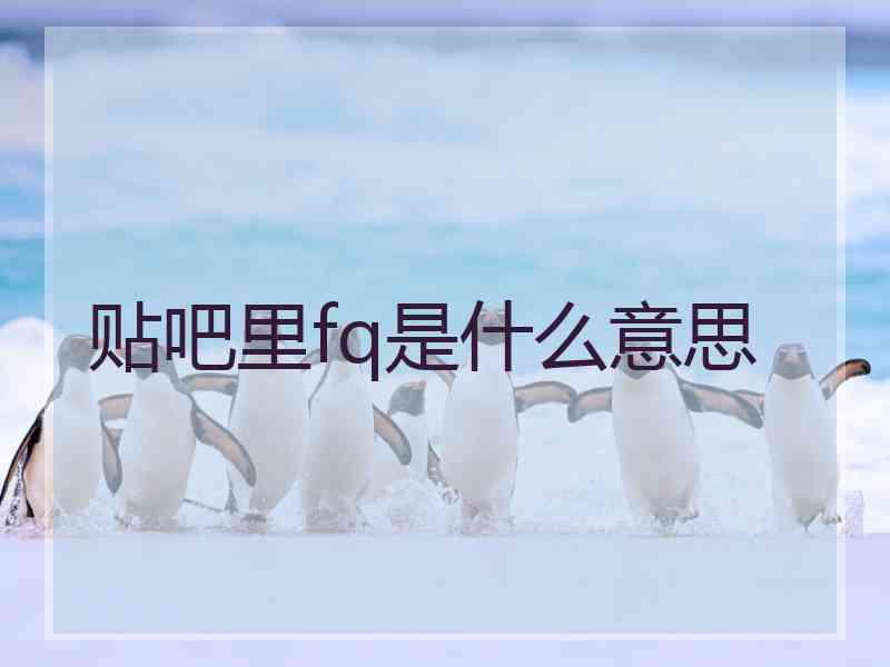 贴吧里fq是什么意思