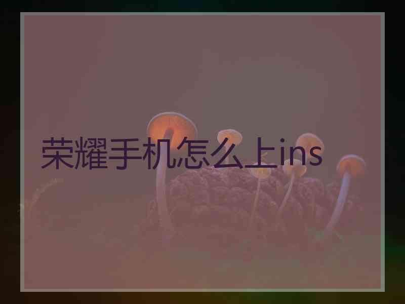 荣耀手机怎么上ins