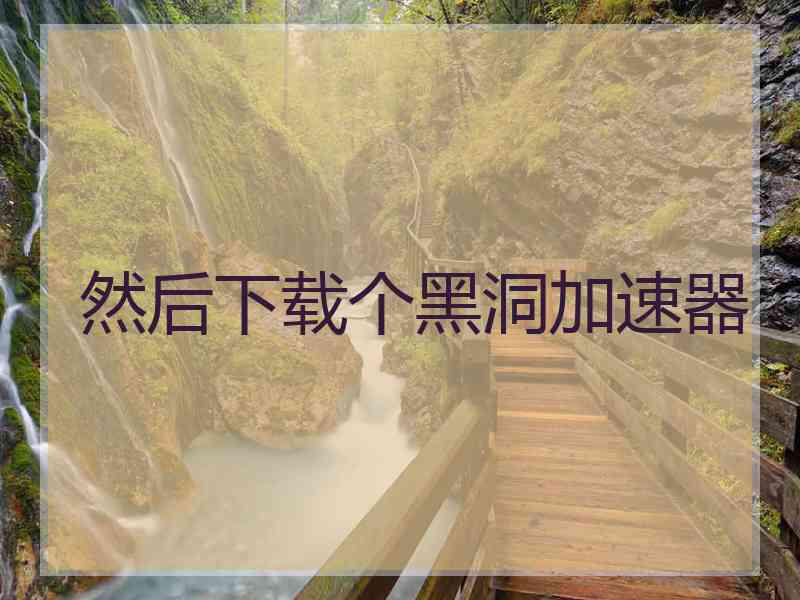然后下载个黑洞加速器