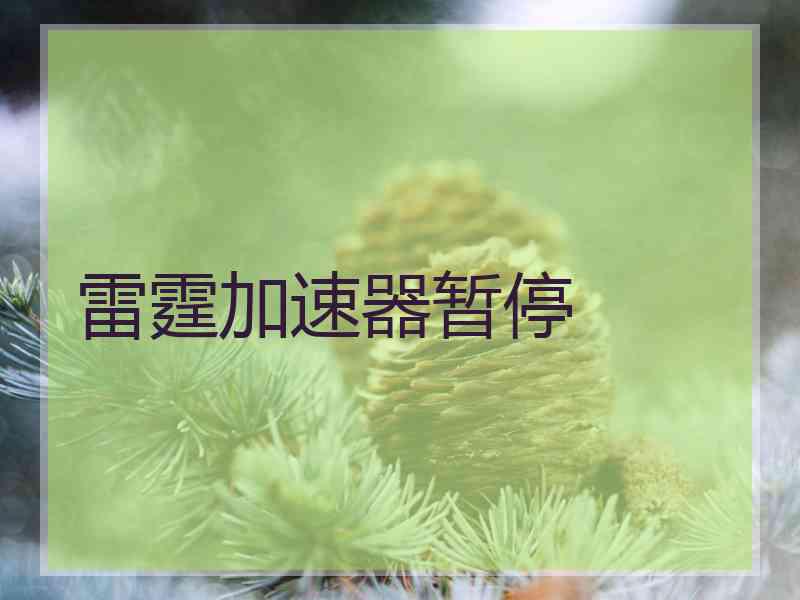雷霆加速器暂停