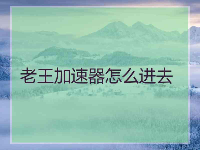 老王加速器怎么进去