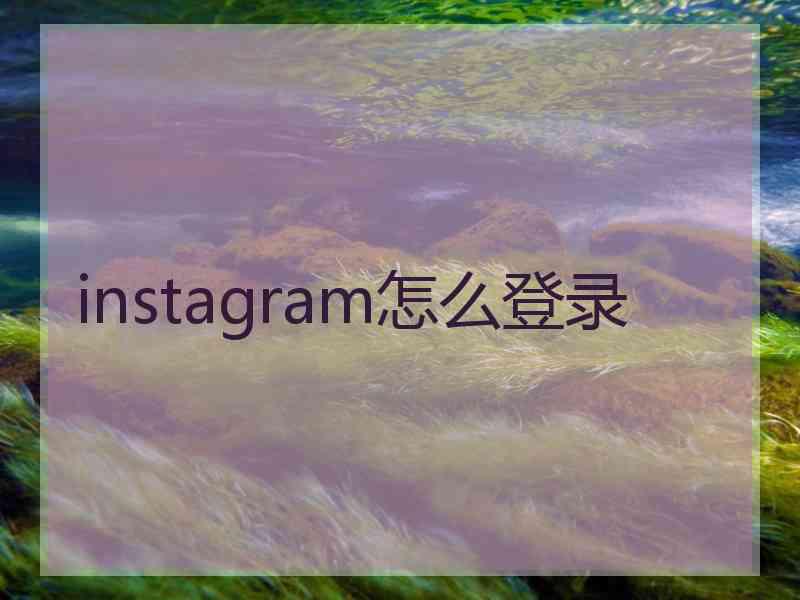 instagram怎么登录
