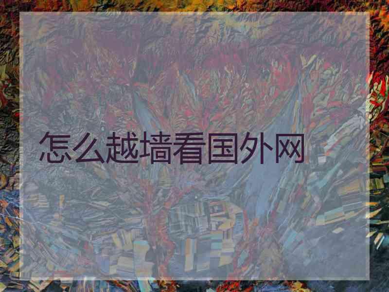 怎么越墙看国外网