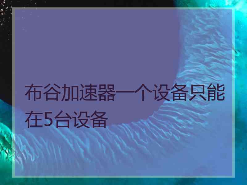 布谷加速器一个设备只能在5台设备