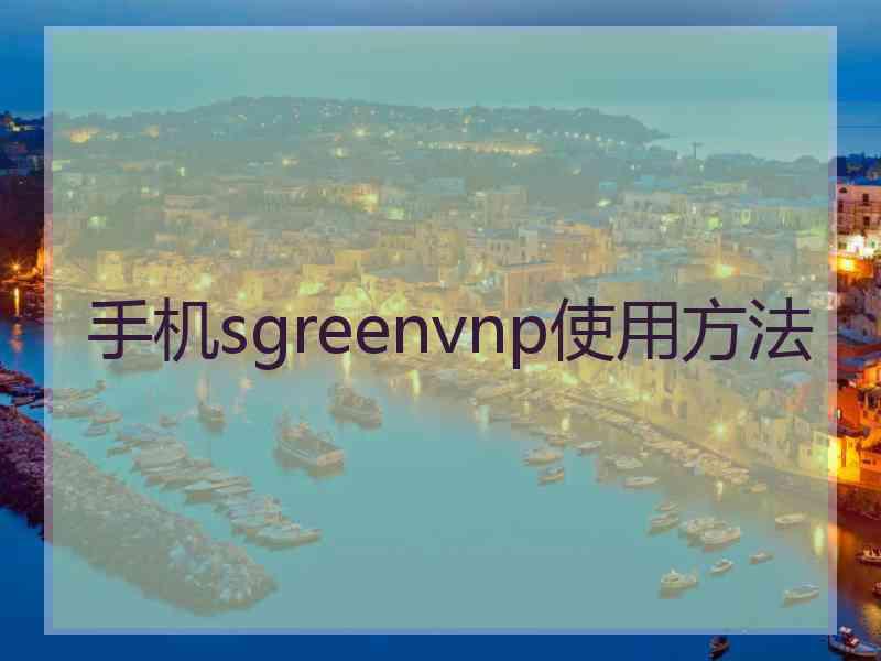 手机sgreenvnp使用方法